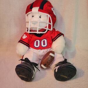 Build A Bear White Bear Red White Football w Outfit Helmet Cleats Stuffed Plush